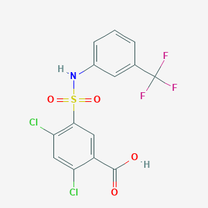 2,4-Dichloro-5-{[3-(trifluoromethyl)phenyl]sulfamoyl}benzoic acid