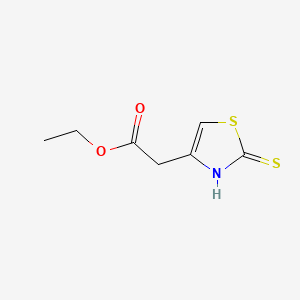 molecular formula C7H9NO2S2 B1597645 Ethyl2-(2-mercaptothiazol-4-yl)acetate CAS No. 38449-49-9