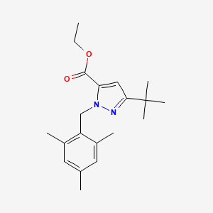 molecular formula C20H28N2O2 B1597675 Ethyl 3-tert-butyl-1-(2,4,6-trimethylbenzyl)-1H-pyrazole-5-carboxylate CAS No. 306936-99-2