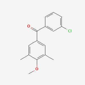 molecular formula C16H15ClO2 B1597683 3-Chloro-3',5'-dimethyl-4'-methoxybenzophenone CAS No. 61259-85-6