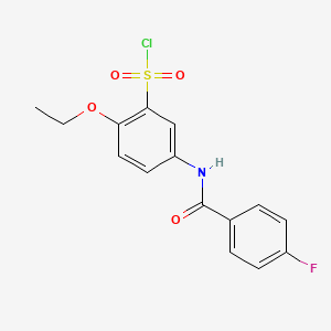 molecular formula C15H13ClFNO4S B1597690 2-Ethoxy-5-(4-fluorobenzamido)benzene-1-sulfonyl chloride CAS No. 680618-06-8