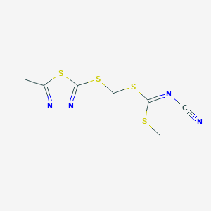 molecular formula C7H8N4S4 B1597703 [Methylsulfanyl-[(5-methyl-1,3,4-thiadiazol-2-yl)sulfanylmethylsulfanyl]methylidene]cyanamide CAS No. 494763-19-8