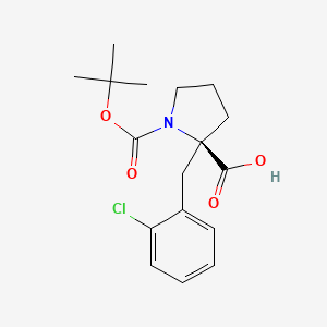 molecular formula C17H22ClNO4 B1597724 (R)-1-(tert-Butoxycarbonyl)-2-(2-chlorobenzyl)pyrrolidine-2-carboxylic acid CAS No. 706806-66-8