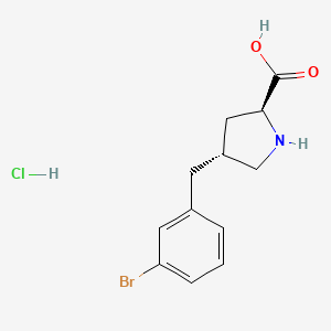 molecular formula C12H15BrClNO2 B1597727 (2S,4R)-4-(3-Bromobenzyl)pyrrolidine-2-carboxylic acid hydrochloride CAS No. 1049734-10-2