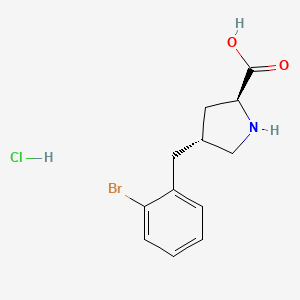molecular formula C12H15BrClNO2 B1597728 (2S,4R)-4-(2-Bromobenzyl)pyrrolidine-2-carboxylic acid hydrochloride CAS No. 1049733-97-2
