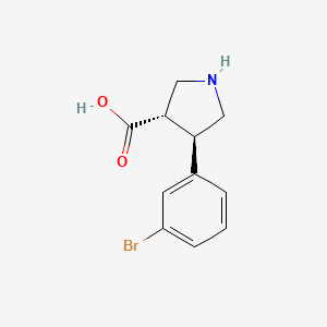 B1597729 (3S,4R)-4-(3-bromophenyl)pyrrolidine-3-carboxylic acid CAS No. 1047651-74-0