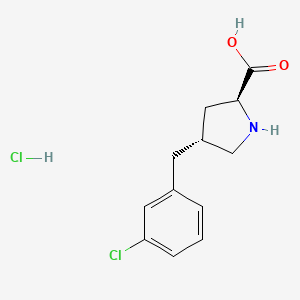 molecular formula C12H15Cl2NO2 B1597733 (2S,4R)-4-(3-Chlorobenzyl)pyrrolidine-2-carboxylic acid hydrochloride CAS No. 1049733-75-6