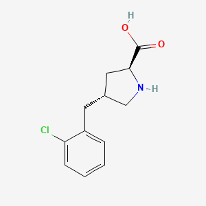 molecular formula C12H14ClNO2 B1597734 (2S,4R)-4-(2-Chlorobenzyl)pyrrolidine-2-carboxylic acid CAS No. 1049978-05-3