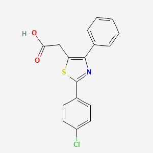 molecular formula C17H12ClNO2S B1597758 2-[2-(4-氯苯基)-4-苯基-1,3-噻唑-5-基]乙酸 CAS No. 23821-72-9
