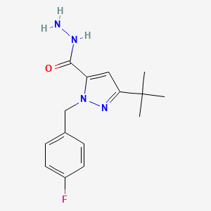 molecular formula C15H19FN4O B1597765 3-(叔丁基)-1-(4-氟苄基)-1H-吡唑-5-甲酰肼 CAS No. 263762-14-7