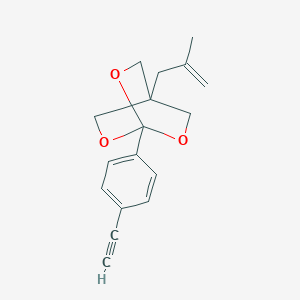 molecular formula C17H18O3 B159777 2,6,7-Trioxabicyclo(2.2.2)octane, 1-(4-ethynylphenyl)-4-(2-methyl-2-propenyl)- CAS No. 134133-86-1