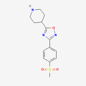 3-(4-(Methylsulfonyl)phenyl)-5-(piperidin-4-yl)-1,2,4-oxadiazole