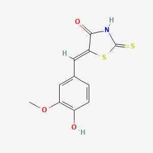 molecular formula C11H9NO3S2 B1597835 (5E)-5-(4-hydroxy-3-methoxybenzylidene)-2-mercapto-1,3-thiazol-4(5H)-one CAS No. 5447-37-0