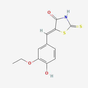 molecular formula C12H11NO3S2 B1597837 (5E)-5-(3-乙氧基-4-羟基苄叉)-2-巯基-1,3-噻唑-4(5H)-酮 CAS No. 6322-57-2