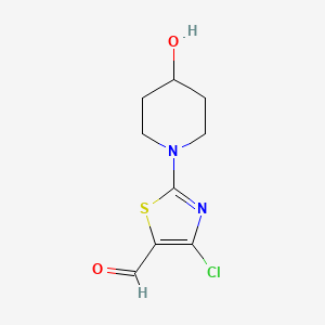 4-Chloro-2-(4-hydroxypiperidin-1-YL)thiazole-5-carbaldehyde