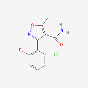 molecular formula C11H8ClFN2O2 B1597924 3-(2-Chloro-6-fluorophenyl)-5-methylisoxazole-4-carboxamide CAS No. 4415-11-6