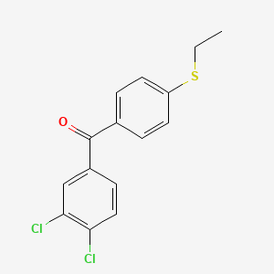 molecular formula C15H12Cl2OS B1597937 3,4-Dichloro-4'-(ethylthio)benzophenone CAS No. 844885-36-5