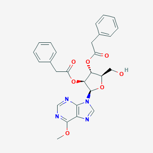 molecular formula C27H26N4O7 B159795 [(2R,3R,4S,5R)-2-(hydroxymethyl)-5-(6-methoxypurin-9-yl)-4-(2-phenylacetyl)oxyoxolan-3-yl] 2-phenylacetate CAS No. 137057-67-1