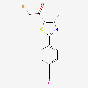 molecular formula C13H9BrF3NOS B1597962 2-Bromo-1-{4-methyl-2-[4-(trifluoromethyl)phenyl]-1,3-thiazol-5-yl}-1-ethanone CAS No. 845885-81-6