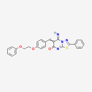 molecular formula C26H20N4O3S B1597972 5-Imino-6-[[4-(2-phenoxyethoxy)phenyl]methylidene]-2-phenyl-[1,3,4]thiadiazolo[3,2-a]pyrimidin-7-one CAS No. 4364-10-7