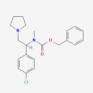 molecular formula C21H25ClN2O2 B1597976 Benzyl (1-(4-chlorophenyl)-2-(pyrrolidin-1-yl)ethyl)(methyl)carbamate CAS No. 675602-70-7