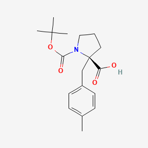 molecular formula C18H25NO4 B1597981 (R)-1-(tert-Butoxycarbonyl)-2-(4-methylbenzyl)pyrrolidine-2-carboxylic acid CAS No. 706806-62-4
