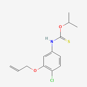 molecular formula C13H16ClNO2S B1597991 Carbamothioic acid, (4-chloro-3-(2-propenyloxy)phenyl)-, O-(1-methylethyl) ester CAS No. 166586-09-0