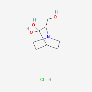 molecular formula C8H16ClNO3 B1598006 2-(Hydroxymethyl)quinuclidine-3,3-diol hydrochloride CAS No. 5832-55-3