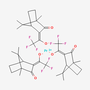 praseodymium(3+);(1E)-2,2,2-trifluoro-1-(4,7,7-trimethyl-3-oxo-2-bicyclo[2.2.1]heptanylidene)ethanolate;(1Z)-2,2,2-trifluoro-1-(4,7,7-trimethyl-3-oxo-2-bicyclo[2.2.1]heptanylidene)ethanolate