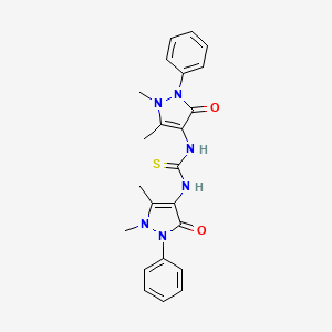 molecular formula C23H24N6O2S B1598062 1,3-bis(1,5-dimethyl-3-oxo-2-phenyl-2,3-dihydro-1H-pyrazol-4-yl)thiourea CAS No. 26084-35-5