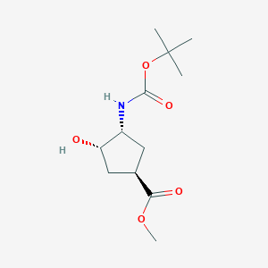 molecular formula C12H21NO5 B1598092 (1R,2S,4R)-N-Boc-1-amino-2-hydroxycyclopentane-4-carboxylic acid methyl ester CAS No. 321744-17-6