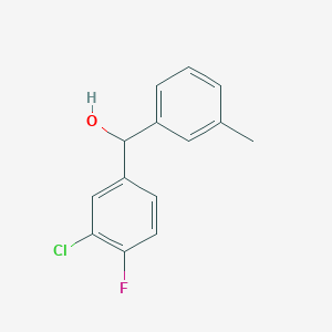 molecular formula C14H12ClFO B1598113 3-Chloro-4-fluoro-3'-methylbenzhydrol CAS No. 842140-69-6