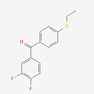 molecular formula C15H12F2OS B1598120 3,4-Difluoro-4'-(ethylthio)benzophenone CAS No. 845781-10-4