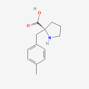 molecular formula C13H17NO2 B1598137 (R)-2-(4-methylbenzyl)pyrrolidine-2-carboxylic acid CAS No. 637020-62-3