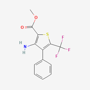 molecular formula C13H10F3NO2S B1598159 Methyl 3-amino-4-phenyl-5-(trifluoromethyl)thiophene-2-carboxylate CAS No. 256353-38-5