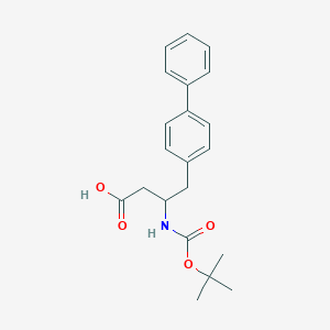 molecular formula C21H25NO4 B1598170 3-[(2-methylpropan-2-yl)oxycarbonylamino]-4-(4-phenylphenyl)butanoic Acid CAS No. 683219-74-1