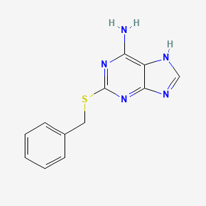 molecular formula C12H11N5S B1598185 2-(苄硫基)-9H-嘌呤-6-胺 CAS No. 64542-91-2