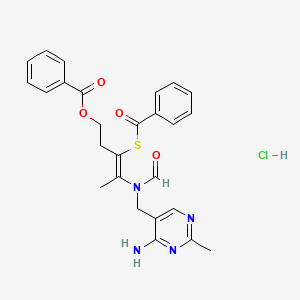 molecular formula C26H27ClN4O4S B1598240 [4-[(4-Amino-2-methylpyrimidin-5-yl)methyl-formylamino]-3-benzoylsulfanylpent-3-enyl] benzoate;hydrochloride CAS No. 2105-44-4