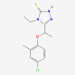 molecular formula C13H16ClN3OS B1598279 5-[1-(4-chloro-2-methylphenoxy)ethyl]-4-ethyl-4H-1,2,4-triazole-3-thiol CAS No. 588674-00-4