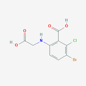 molecular formula C9H7BrClNO4 B1598282 Benzoic acid, 3-bromo-6-((carboxymethyl)amino)-2-chloro- CAS No. 3030-10-2