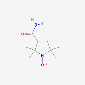molecular formula C₉H₁₇N₂O₂ B015983 1-Pyrrolidinyloxy, 3-(aminocarbonyl)-2,2,5,5-tetramethyl- CAS No. 4399-80-8