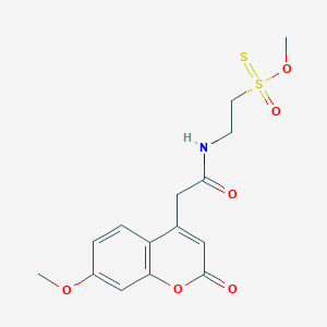 molecular formula C15H17NO6S2 B1598308 2-(7-methoxy-2-oxochromen-4-yl)-N-(2-methoxysulfonothioylethyl)acetamide CAS No. 887406-79-3