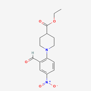 molecular formula C15H18N2O5 B1598430 Ethyl 1-(2-formyl-4-nitrophenyl)piperidine-4-carboxylate CAS No. 879450-95-0