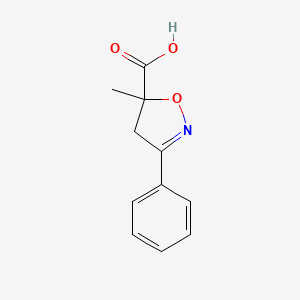 molecular formula C11H11NO3 B1598454 5-Methyl-3-phenyl-4,5-dihydroisoxazole-5-carboxylic acid CAS No. 842954-77-2