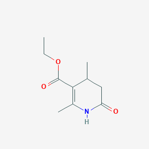 molecular formula C10H15NO3 B159846 Nicotinic acid, 1,4,5,6-tetrahydro-2,4-dimethyl-6-oxo-, ethyl ester CAS No. 10230-57-6