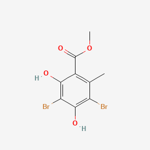 molecular formula C9H8Br2O4 B1598512 Methyl 3,5-dibromo-2,4-dihydroxy-6-methylbenzoate CAS No. 715-33-3