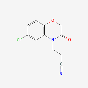 molecular formula C11H9ClN2O2 B1598567 3-(6-Chloro-3-oxo-1,4-benzoxazin-4-yl)propanenitrile CAS No. 351003-20-8