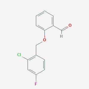 molecular formula C14H10ClFO2 B1598589 2-[(2-Chloro-4-fluorobenzyl)oxy]benzaldehyde CAS No. 588681-52-1