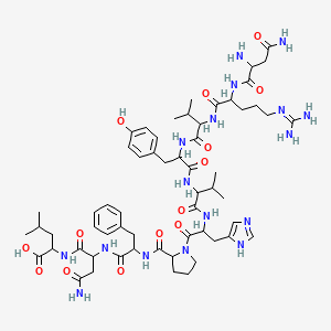 molecular formula C59H87N17O14 B1598598 2-[[4-amino-2-[[2-[[1-[2-[[2-[[2-[[2-[[5-(diaminomethylideneamino)-2-[(2,4-diamino-4-oxobutanoyl)amino]pentanoyl]amino]-3-methylbutanoyl]amino]-3-(4-hydroxyphenyl)propanoyl]amino]-3-methylbutanoyl]amino]-3-(1H-imidazol-5-yl)propanoyl]pyrrolidine-2-carbonyl]amino]-3-phenylpropanoyl]amino]-4-oxobutanoyl]amino]-4-methylpentanoic acid CAS No. 86879-15-4
