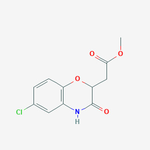 molecular formula C11H10ClNO4 B1598599 Methyl (6-chloro-2H-1,4-benzoxazin-3(4H)-one-2-yl) acetate CAS No. 104662-84-2